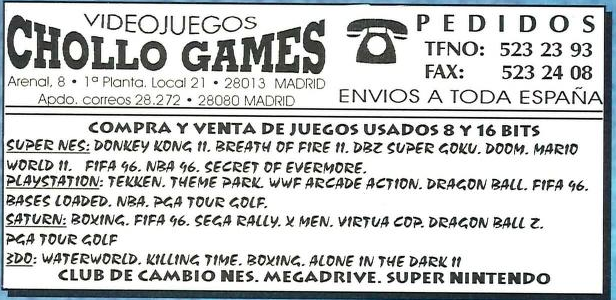 File:Hobby Consolas(ES) Issue 51 Dec 1995 Ad - Chollo Games.png