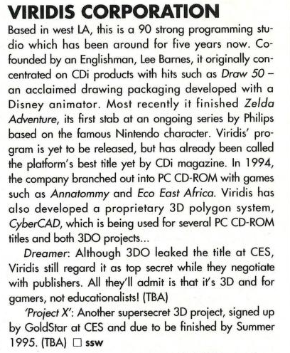 File:CES 1995 - Viridis Corporation News 3DO Magazine (UK) Feb Issue 2 1995.png