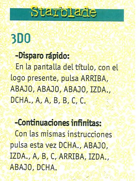 File:Hobby Consolas(ES) Issue 51 Dec 1995 Tips - StarBlade.png