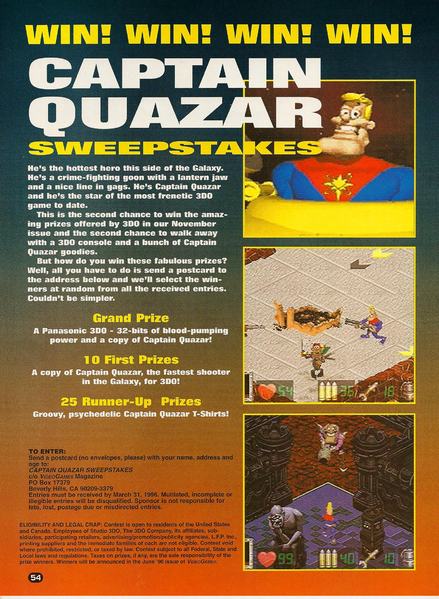 File:Captain Quazar Sweepstakes Feature VideoGames Magazine(US) Issue 84 Jan 1996.png