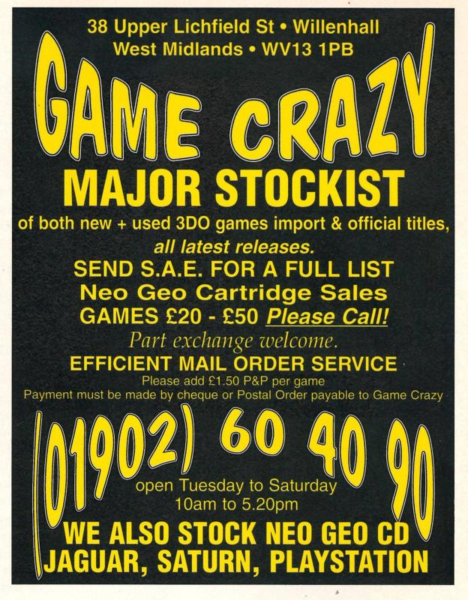 File:3DO Magazine(UK) Issue 4 Jun Jul 1995 Ad - Game Crazy.png