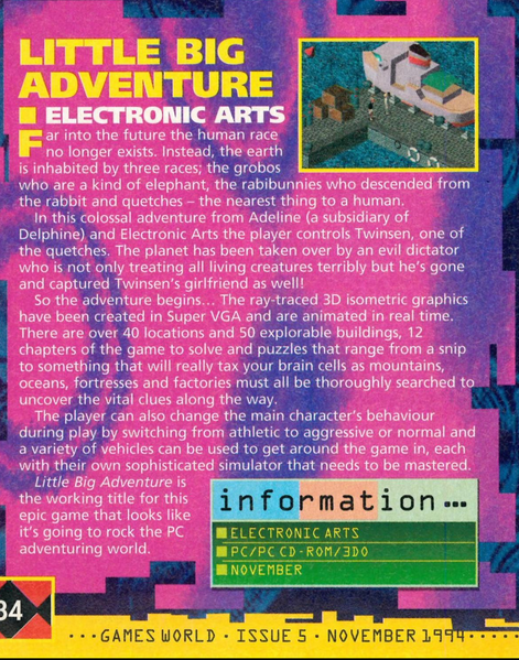 File:Little Big Adventure Preview Games World UK Issue 5.png