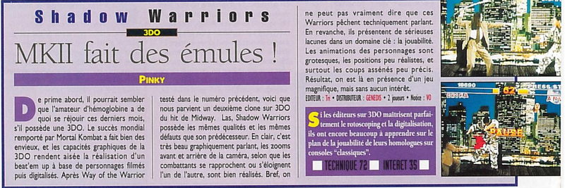 File:Joystick(FR) Issue 54 Nov 1994 Review - Shadow Warriors.png