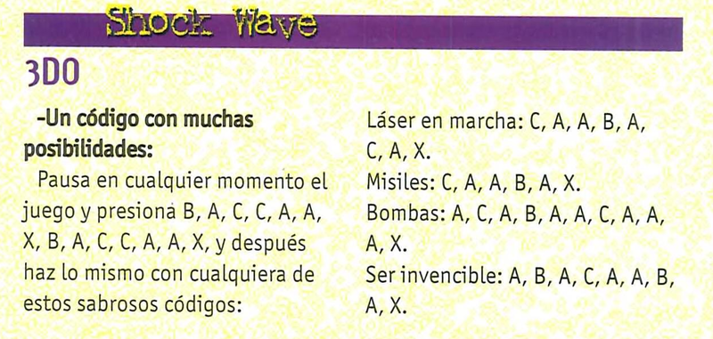 File:Hobby Consolas(ES) Issue 51 Dec 1995 Tips - Shock Wave.png