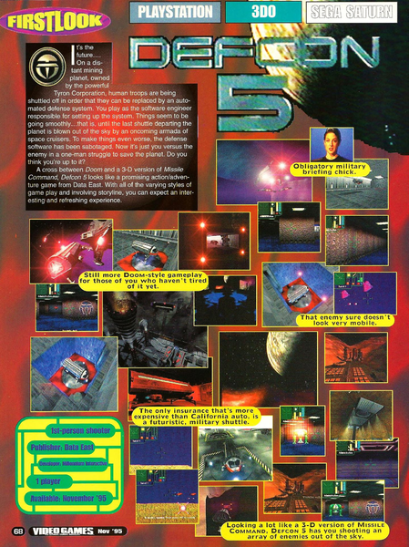 File:Defcon 5 Preview VideoGames Magazine(US) Issue 82 Nov 1995.png