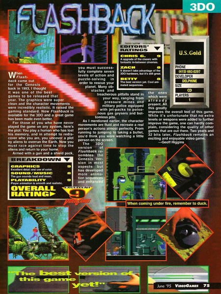 File:Flashback Review VideoGames Magazine(US) Issue 77 Jun 1995.png