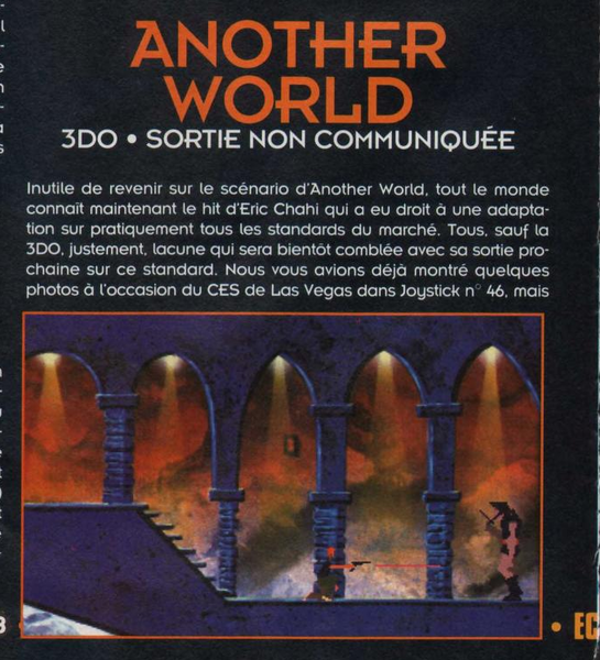 File:Joystick(FR) Issue 49 May 1994 Feature - ECTS - Another World.png