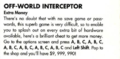Off World Interceptor Tips