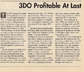 3DO Profitable at Least News