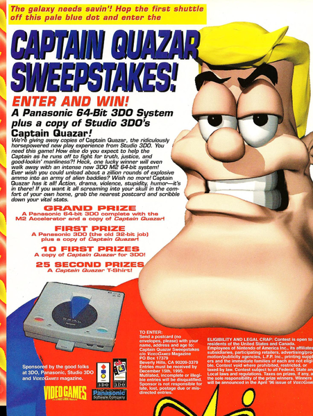 File:Captain Quazar Sweepstakes Feature VideoGames Magazine(US) Issue 82 Nov 1995.png