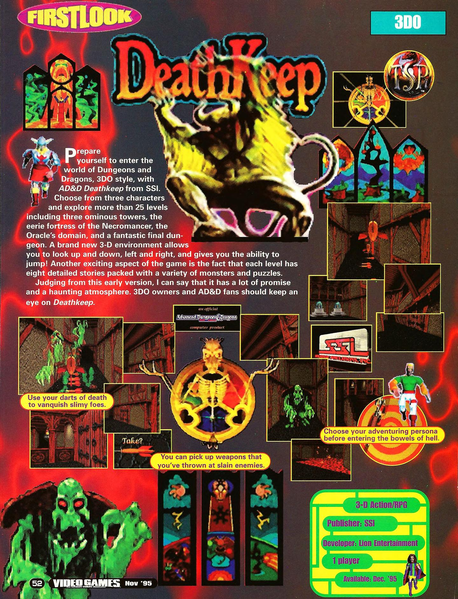 File:Deathkeep Preview VideoGames Magazine(US) Issue 82 Nov 1995.png
