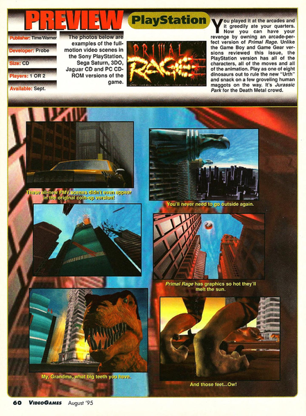 File:Primal Rage Preview VideoGames Magazine(US) Issue 79 Aug 1995.png