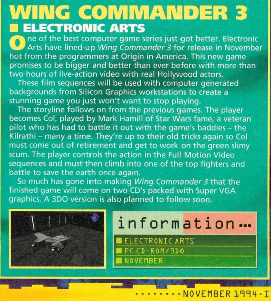 File:Wing Commander 3 Preview Games World UK Issue 5.png