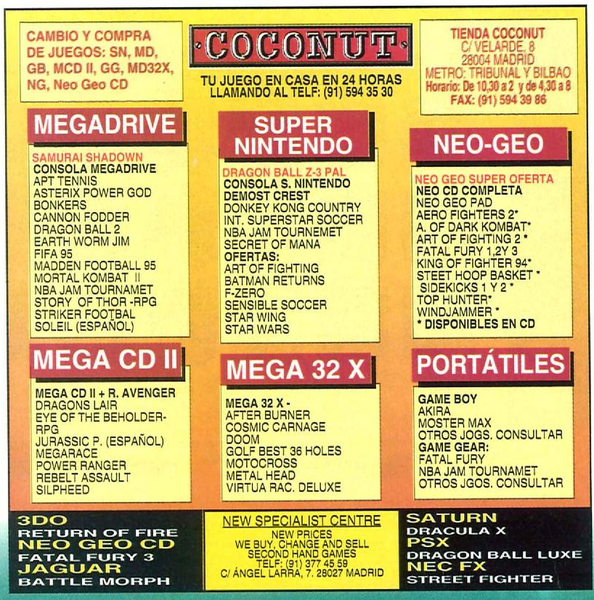 File:Hobby Consolas(ES) Issue 42 Mar 1995 Ad - Coconut.png