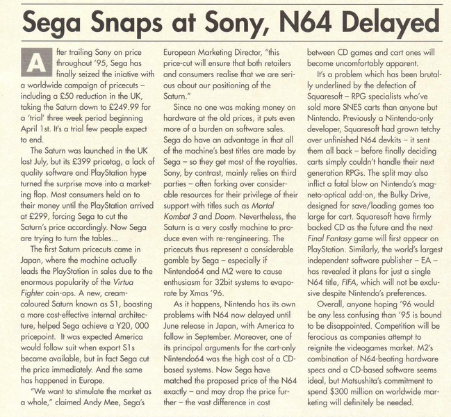 File:3DO Magazine(UK) Issue 10 May 96 News - Sega Snaps at Sony N64 Delayed.png