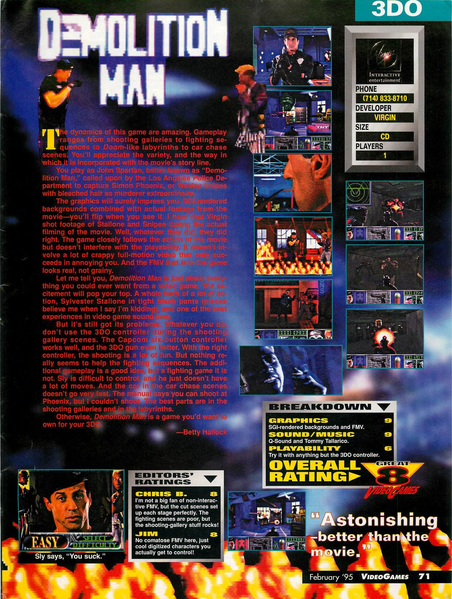 File:Demolition Man Review VideoGames Magazine(US) Issue 73 Feb 1995.png