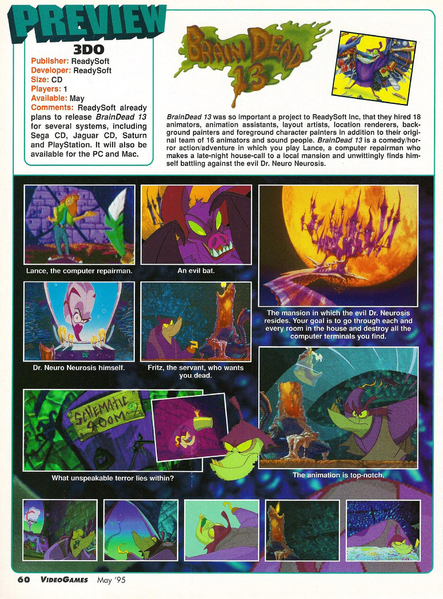 File:Brain Dead 13 Preview VideoGames Magazine(US) Issue 76 May 1995.png