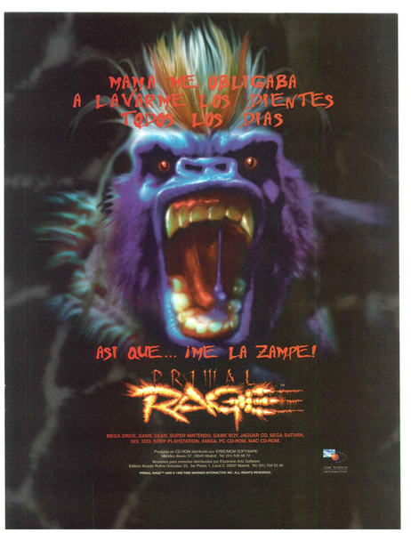 File:Hobby Consolas(ES) Issue 51 Dec 1995 Ad - Primal Rage.png