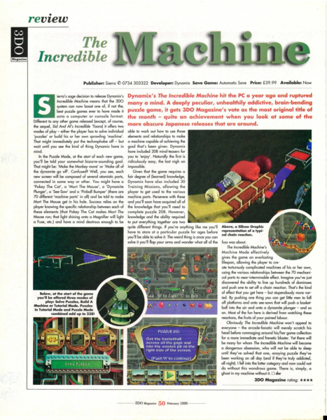 File:The Incredible Machne Review 3DO Magazine (UK) Feb Issue 2 1995.png