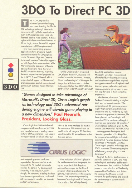 File:3DO Magazine(UK) Issue 10 May 96 News - 3DO To Direct PC 3D.png