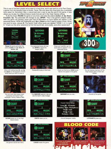 File:Demolition Man Tips VideoGames Magazine(US) Issue 75 Apr 1995.png