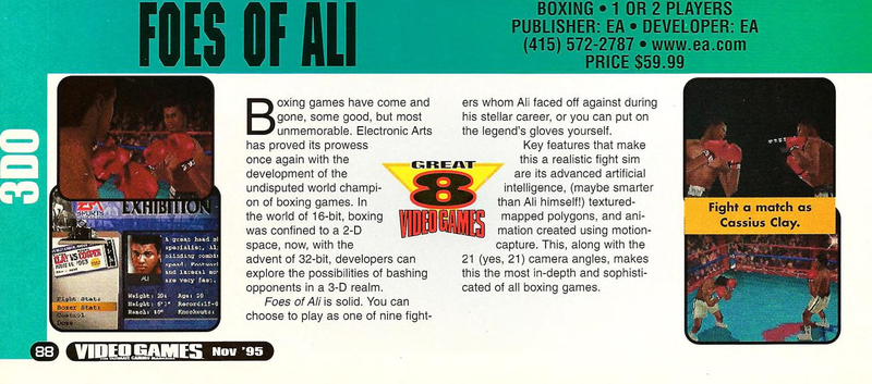 File:Foes Of Ali Review VideoGames Magazine(US) Issue 82 Nov 1995.png