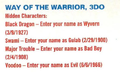 Way of the Warrior No 2 Tips