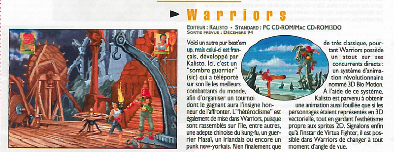 File:Joystick(FR) Issue 53 Oct 1994 News - ECTS 1994 - Warriors.png