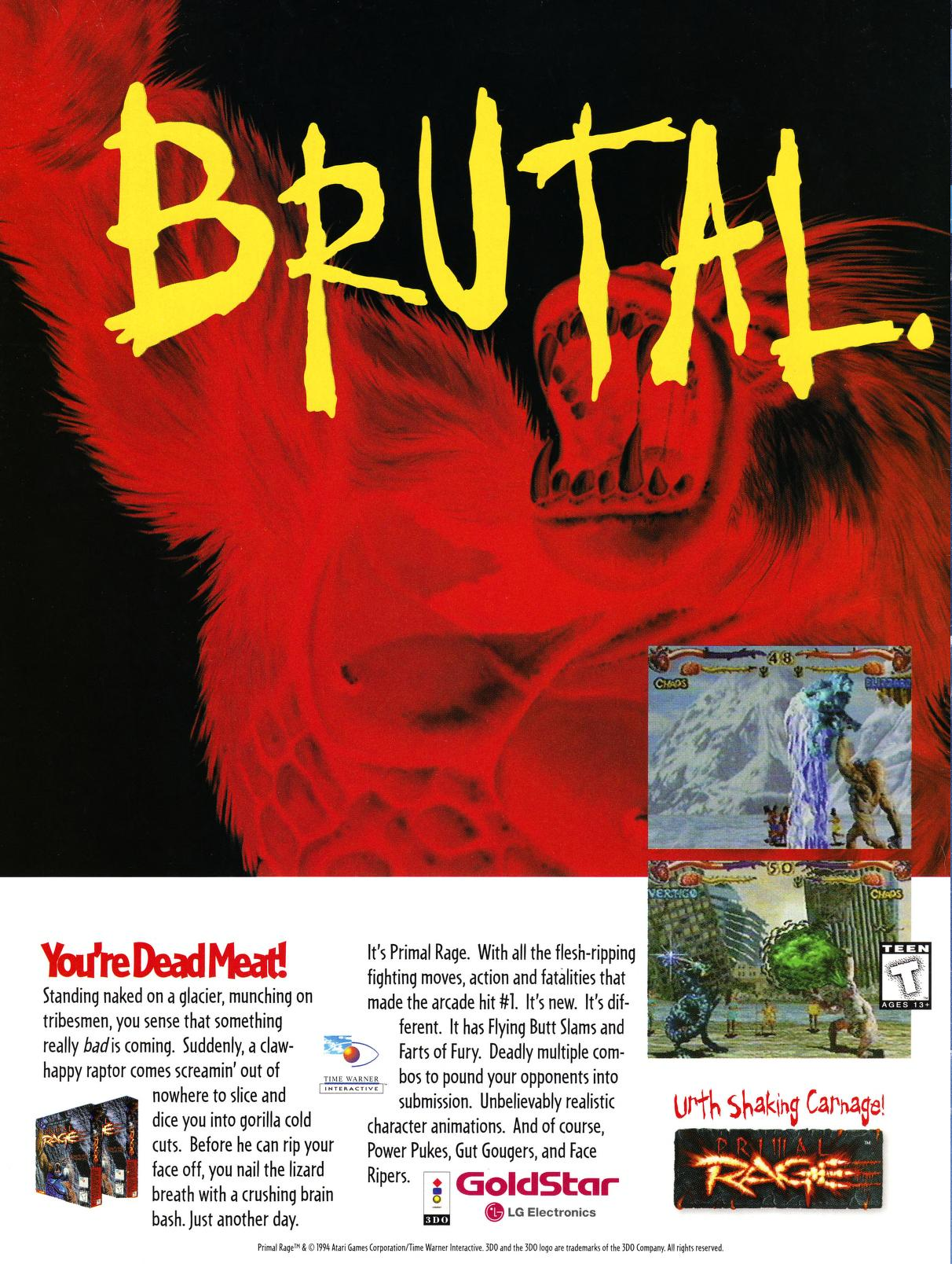 File:3 3DO Magazine(US) Oct 1995 Ad - Primal Rage.png - 3DO World