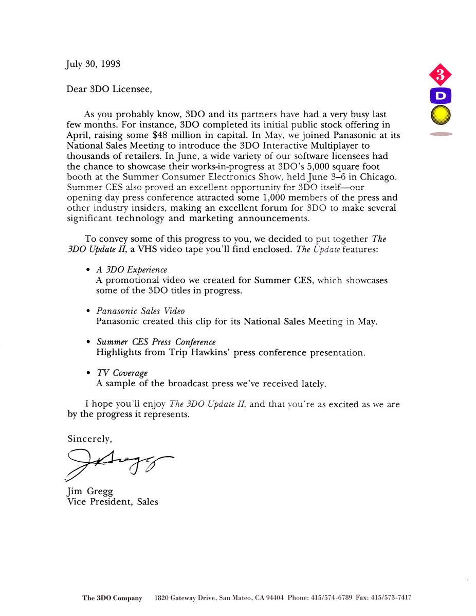 File:3DO Licensee Letter - 3DO Update II VHS.jpg - 3DO World